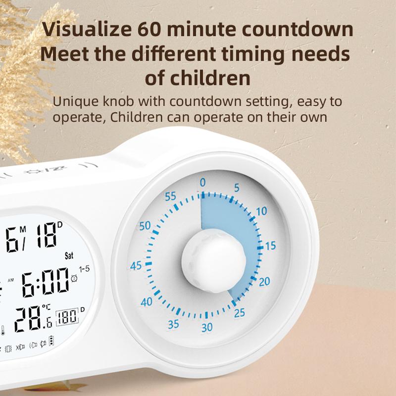 Visueller Timer LCD Dual-Screen-Uhr Autonomer Manager Plastikuhr Schlafzimmer Schlummer Weckfunktion