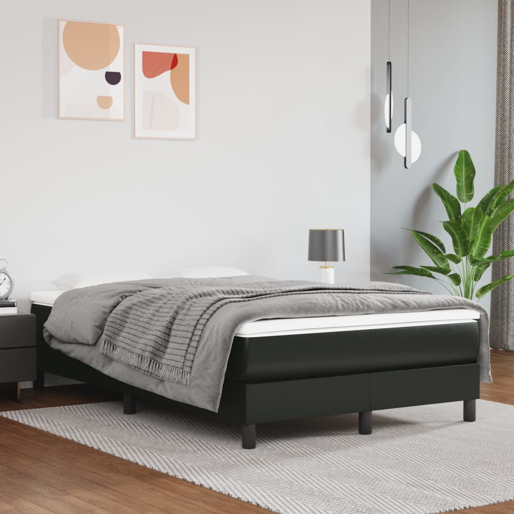 Vidaxl Materac Kieszeniowy, Czarny, 120X200X20 Cm, Sztuczna Skóra