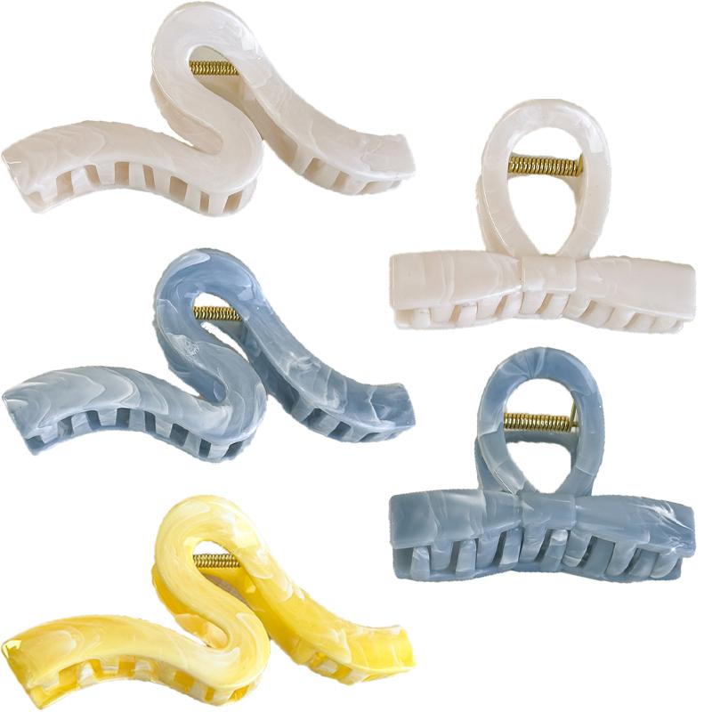 Smudge Textured Hair Clip Women's High-end Sense Wavy Flowers Shark Clips Versatile Hair Accessories