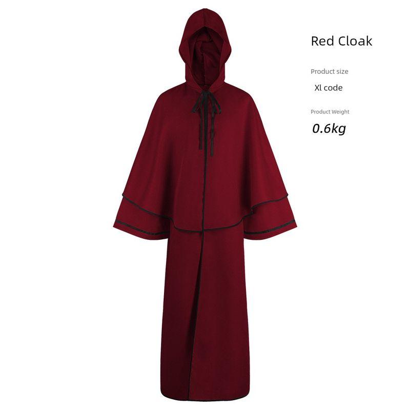 Medieval Cosplay Costume, 5-Color Hooded Robe, Monk Robe, Cape, Long-Sleeved Cosplay, Death Cosplay Costume