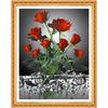 Round Drill 5D DIY Diamond Painting Embroidery Rose In The Worter  Cross Stitch Rhinestone Decor