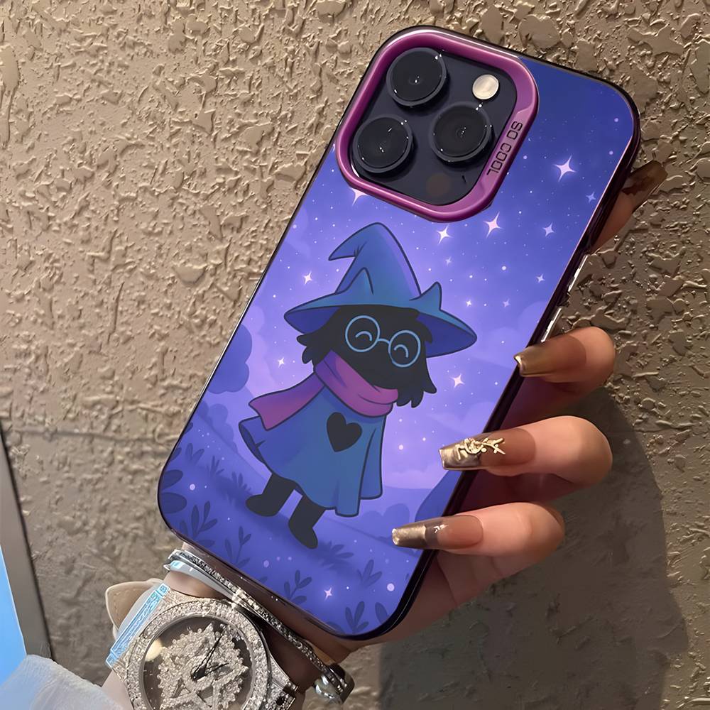 D-Deltarune R-Ralsei Фиолетовый Матовый Ударопрочный ЧехолЧехол для Телефона Для iPhone 17,16,15,14,13,12,11,Pro,XS,Max,Plus,Mini,SE4,E iPhoneX