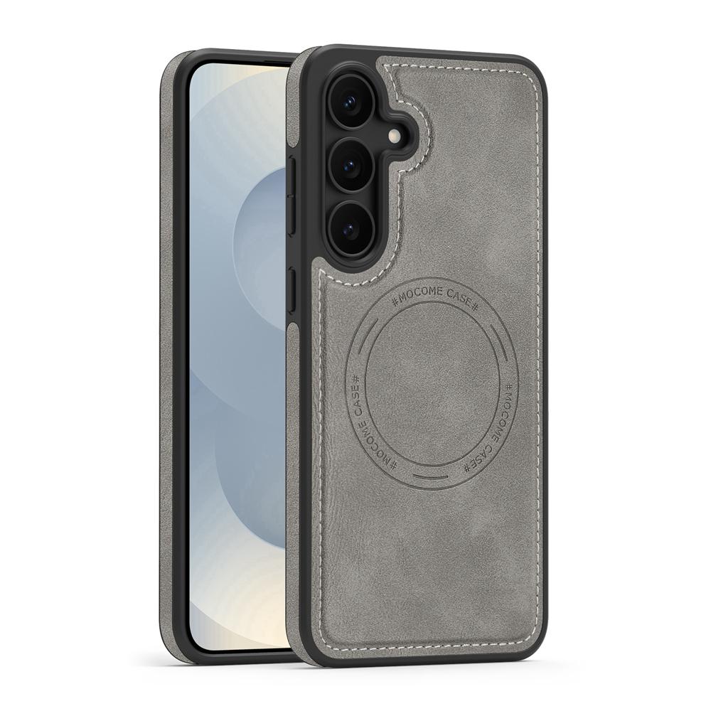 KEYSION Retro PU Leather Case for MagSafe for Samsung Galaxy S22 S23 S24 Ultra 5G S23+ S24 FE Magnetic Shockproof Phone Cover
