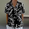 Women's Shirt With Floral Print Buttons, Long Sleeved Casual Regular Shirt Collar Top