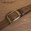 Men's Retro Leather Belt with Genuine Leather Pin Buckle and Top Layer Cowhide Fashionable Korean Style Copper Buckle Trouser Belt