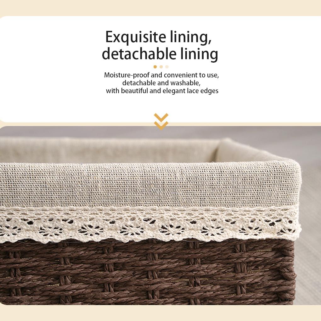 Carefully Handcrafted Rattan Storage Basket - Durable Friendly Woven Desktop Organizing Convenient Rattan Sorting