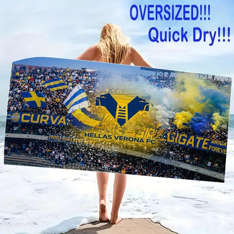 Hellas Verona Fc Print Beach Towel, Large Soft Quick Dry Towel for Beach Camping Swimming