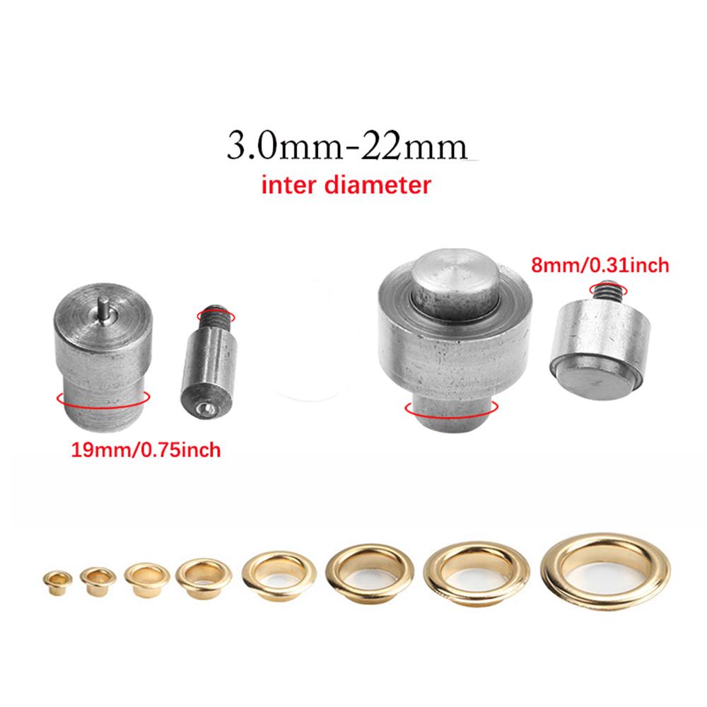 2.0-22mm Metal Punch Hole Eyelet Grommet Dies for Hand Punch Press Mold for Cloth Shoes Leathercraft Belts Sewing Accessorie