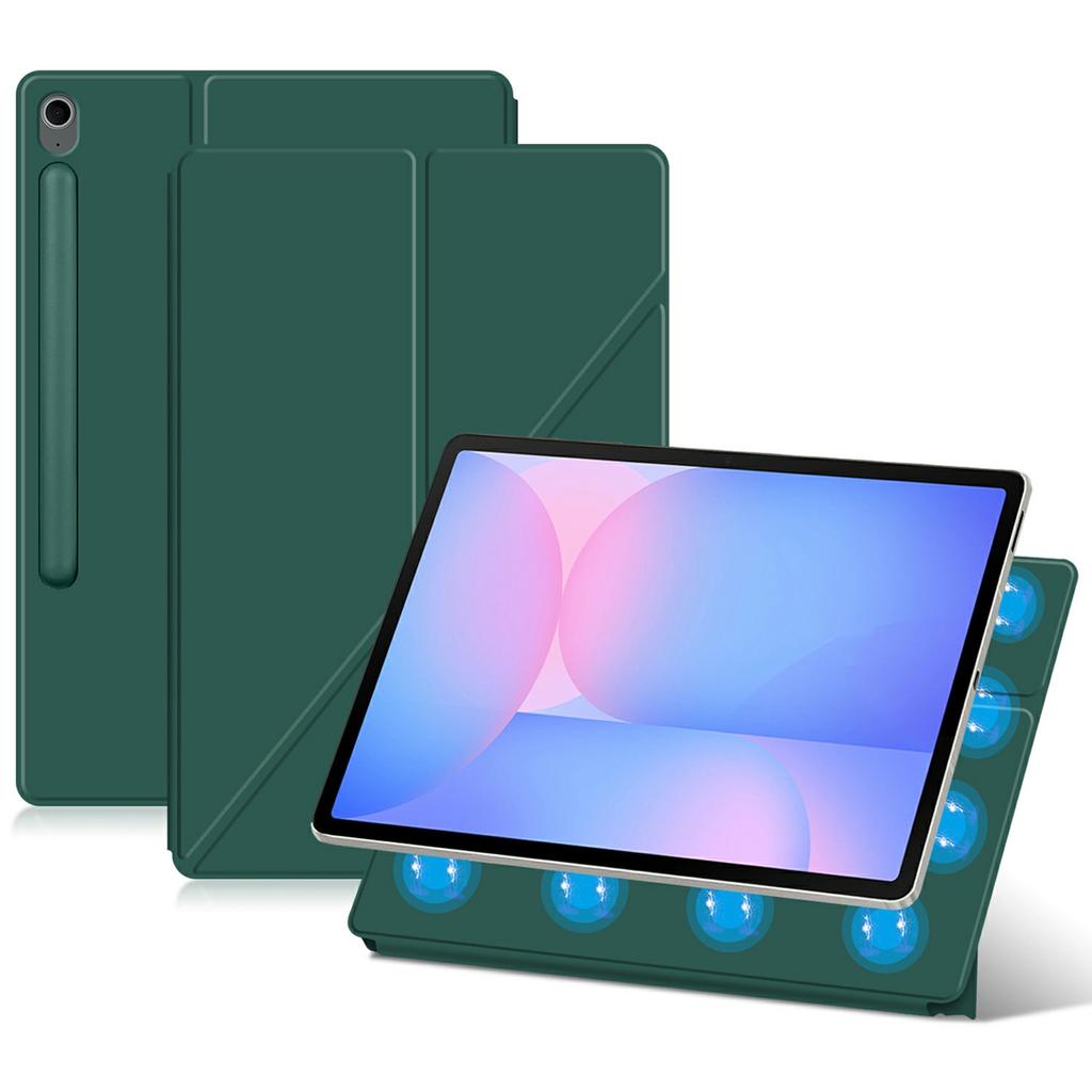 For Samsung Galaxy Tab S10 FE+ Case Origami Stand PU Leather Magnetic Tablet Cover