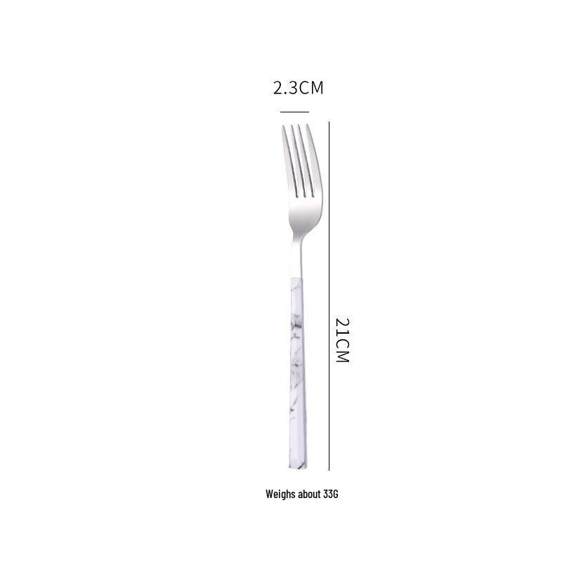Besteckset aus Edelstahl mit Holzmaserung-Imitation: Messer, Gabel & Löffel - Koreanischer Stil
