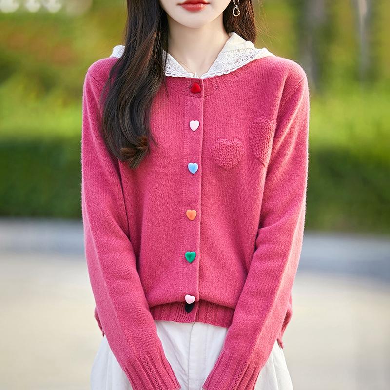 Pulover de damă din cașmir Qinghe cașmir 30% cașmir 70% lână cardigan toamnă și iarnă din cașmir moale și cald