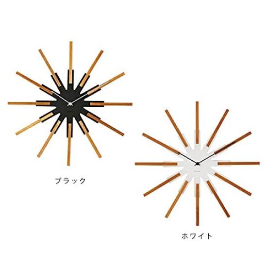 Interform Sirio Wall Clock Wood Sweep Movement 44cm CL-3346BK Black/White