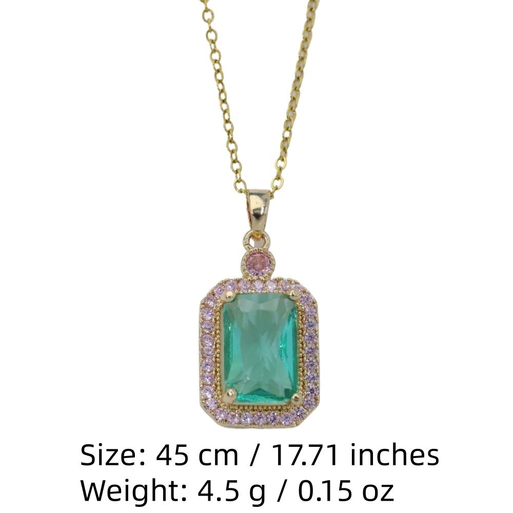 Luxury Square Pendant Necklaces for Women Fashion Zirconia Necklace Wedding Party Jewelry Accessories