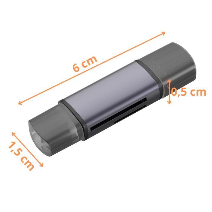 Card Reader - PHONILLICO - USB-C - OTG Compatible - Black