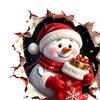 Snowman Pattern Tile Decals Christmas Toilet Decals, 3D Cover Sticker, Waterproof Decor for Bathroom Wall Sticker Holiday Home Lid Decoration
