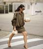 2025 Autumn/Winter Women's Batwing Sleeve Suede Pilot Jacket