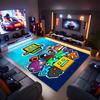 1pc Geometry Dash5 Print Area Rug - Soft, Washable Non-Slip Indoor Mat for Office Chairs, Living Room, Home Office Decorative Rug