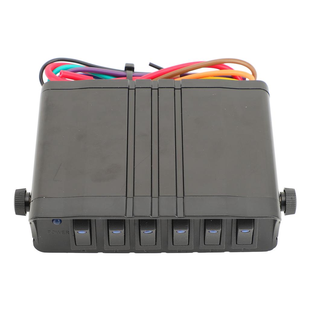 6 Gang Rocker Switch Controller Box DC8 to 12V Blue Light Universal for Lighting Appliances Car Vehicle