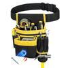 Waterproof Canvas Tool Belt Pouch Multi Pockets Tool Waist Pack Bag for Electricians with Ergonomic Waist Belt Designs