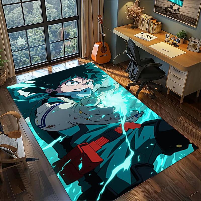 My Hero Academia Large Area Rug Non Slip Washable Floor Mat for Gamer Room Bedroom Home Decor