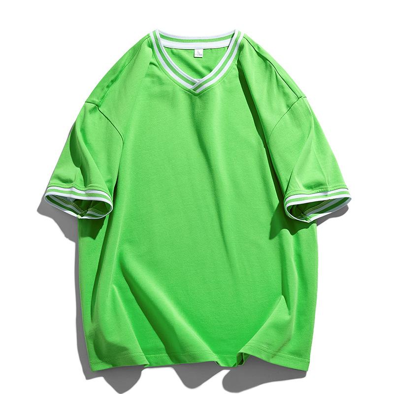 

Летняя футболка с короткими рукавами в тяжелом весе, мужская модная рубашка с v-образным вырезом, чистый хлопок, однотонная рубашка, базовая рубашка с короткими рукавами, мужская одежда XXXL