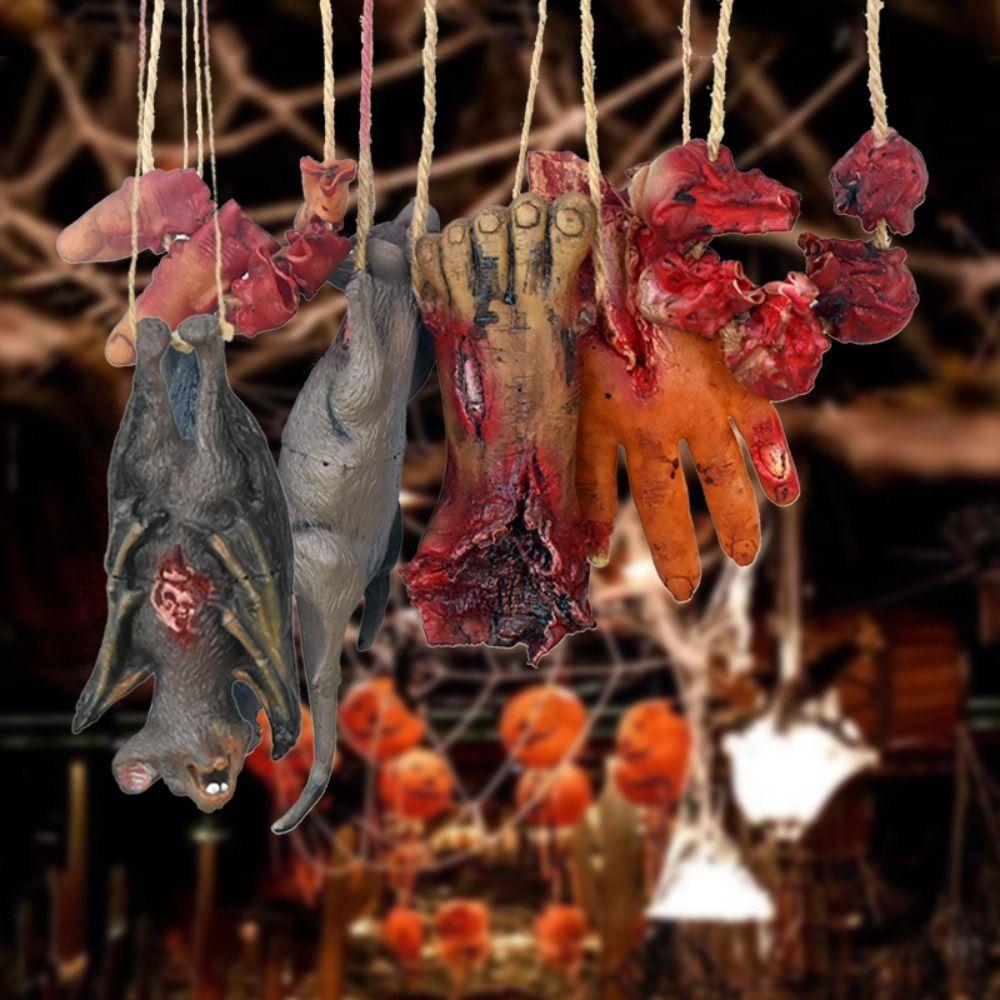 

Araneid Halloween Animal Ornament Bat Haunted House Decor Bloody Simulation Finger Eyeball Home 4