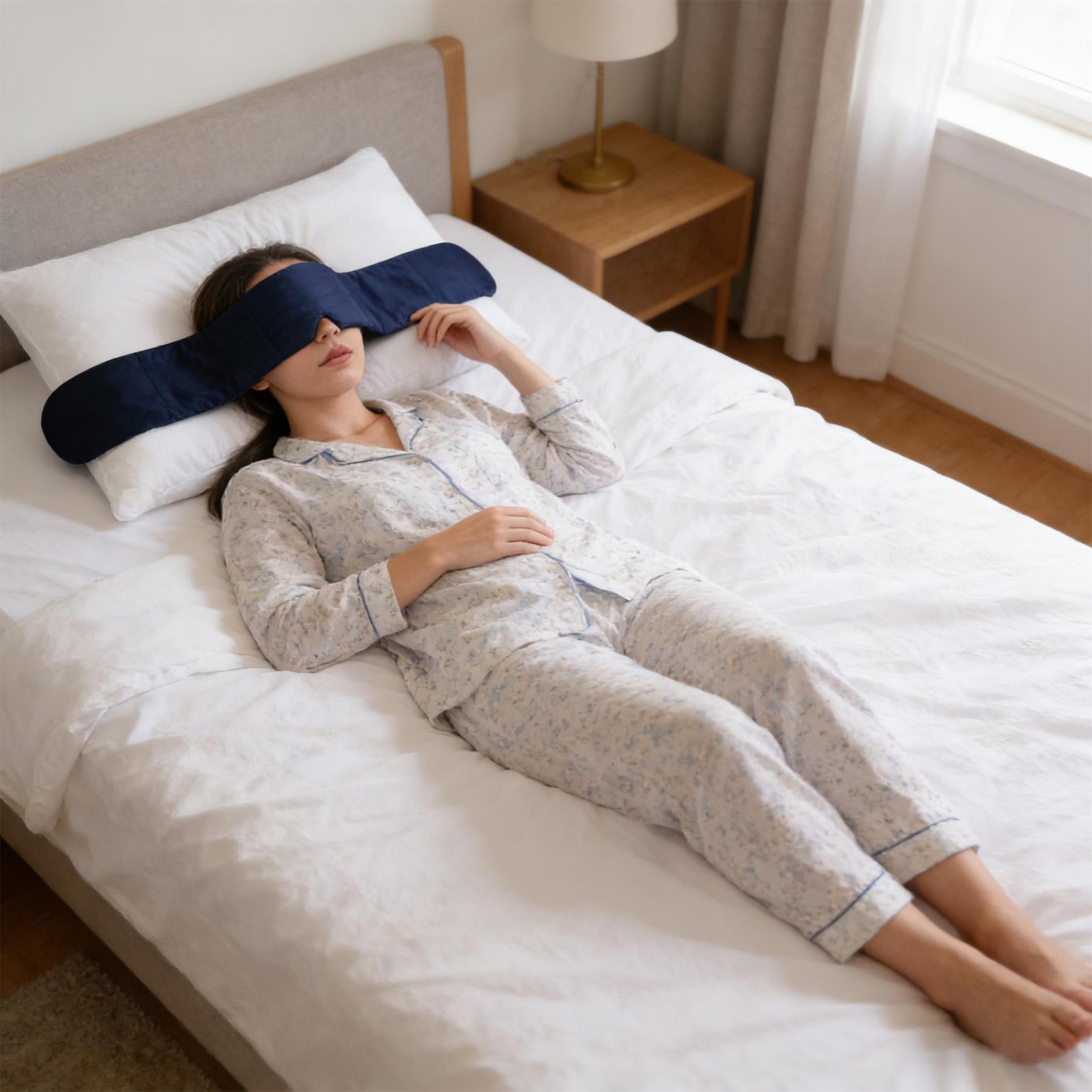 Weighted Blindfold Light Blocking Weighted Blindfold Double-Sided Night Eye Cover With Beads And Cotton Filling For Women Men China Mainland