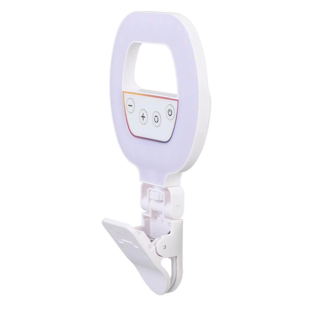 RGB Video Light with Clip 3 Color Temperature 5 Brightness Settings Rechargeable 2700-6500K CRI Ra95