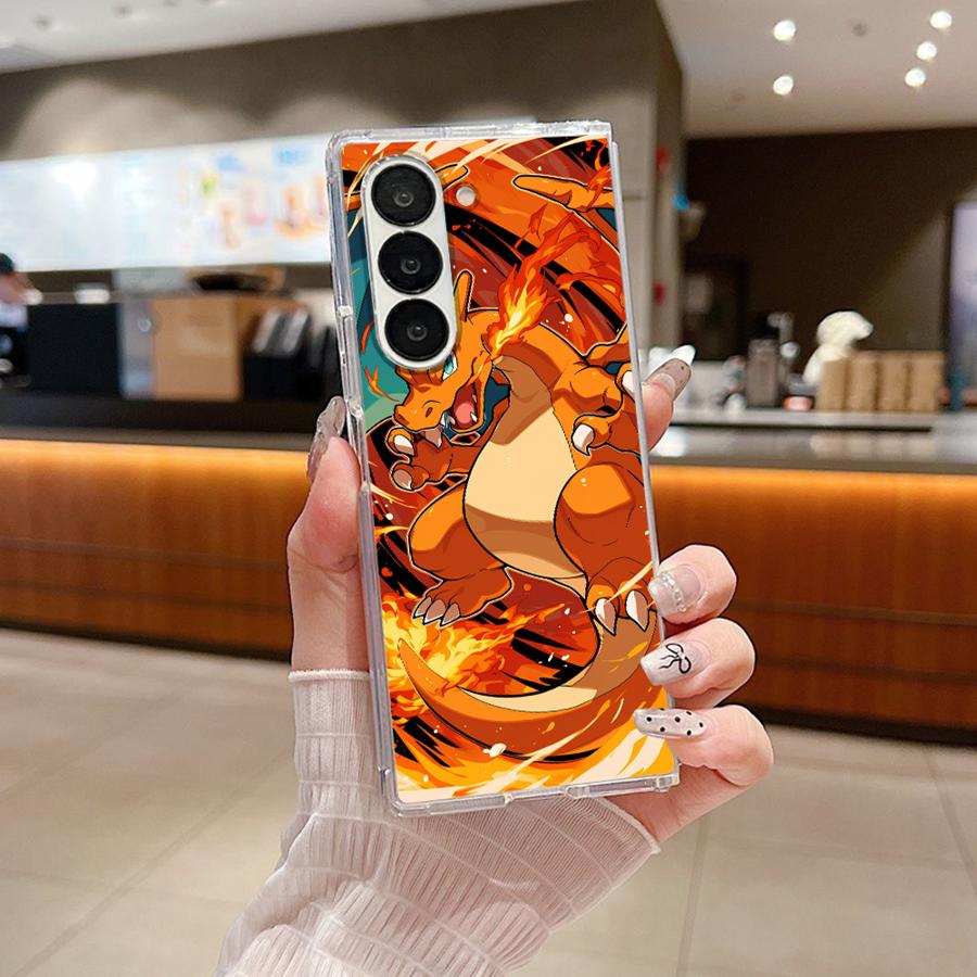 Hot Comic Pokemon Art Transparent Soft Phone Cover Case for Samsung Galaxy ZFold6 ZFold4 Z Fold 7 6 5 4 3 ZFold5 ZFold3 ZFold7