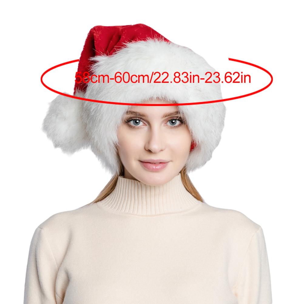 Christmas Santa Hat Red Thick Large Fluffy Hats for Adults Men Women Warm Ski Hat Christmas Party Santa Cosplay Holiday