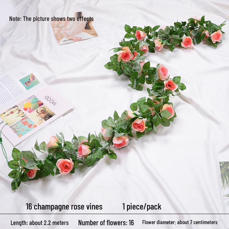 Artificial Rose Vine Floral Ceiling Decor