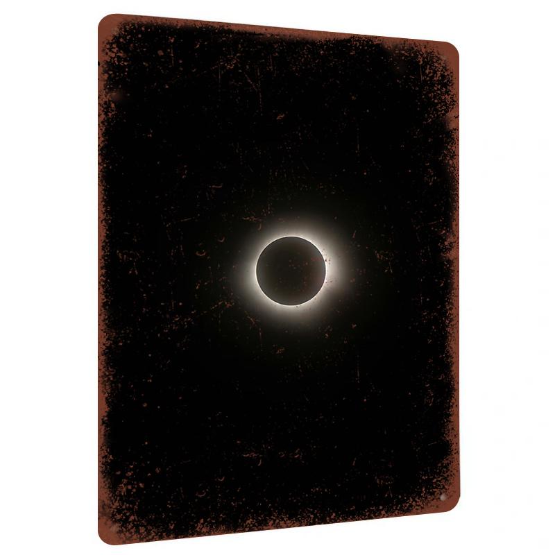 

Custom Total Solar Eclipse Metal Wall Art Creative Astronomy Decor for Living Room Bedroom Gift for Enthusiasts 20x30cm（7.8x11.8inch）