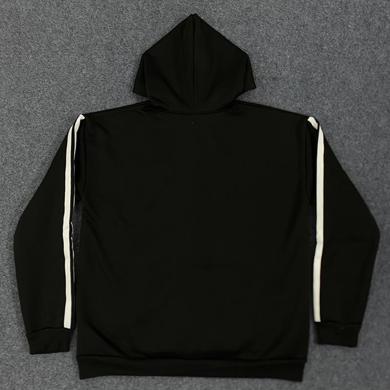 European and American Personalized Printed Stripe Retro Street Trendy Zipper Long Sleeve Hoodie