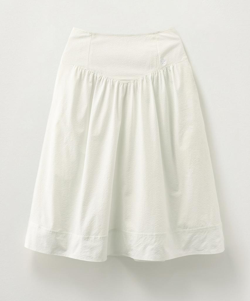 Seteo (W) Seersucker Hole Skirt White