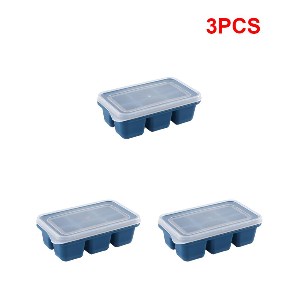 DIY Ice Cube Trays with Lids Silicone Ice Cube Square Molds PP Material Ice Cube Molds for Whiskey Cocktails Mold Accessories