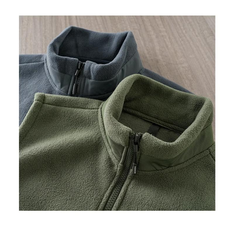 Men's Fleece Vest Winter Sleeveless Warm Stand Collar Jackets Basic Men's Chlothing