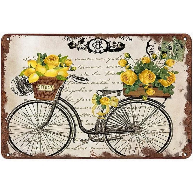Flowers Lily Roses Lavenders Bloom Metal Tin Signs Posters Plate Wall Decor for Bars Man Cave Cafe Clubs Retro Posters Plaque