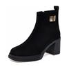Thick-soled thin boots women's autumn and winter square head fashion short boots waterproof platform thick heel straight boots fashion boots