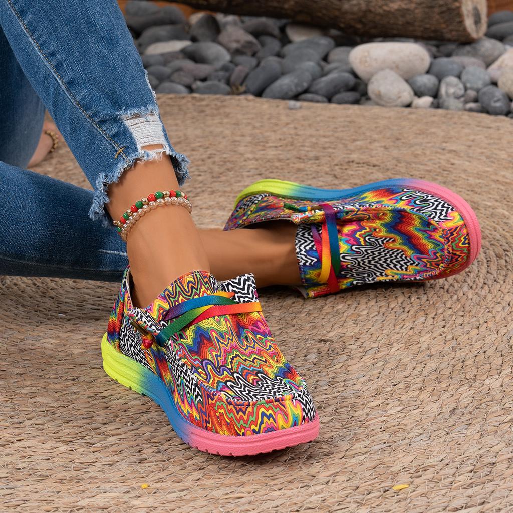 Fashion Woman Canvas Woman Shoes Summer Breathable Cloth Loafers Designer Luxury Shoes Woman Light Weight Slip-on Flat Sneakers Ladies