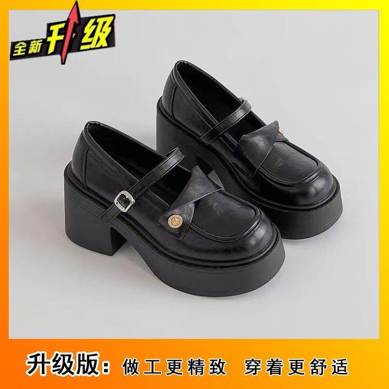 British Style Platform Thick Heel Single Shoes Spring and Summer New Fashion Versatile Skirt Mary Jane Single Shoes