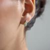 Geometric Zircon Glass Stud Earring For Women Gold Pvd Plated Stainless Steel Waterproof Earring Fashion Jewelry