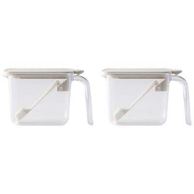 Marna GOOD LOCK CONTAINER K736W Seasoning Pots, White, 2 Pieces