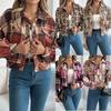 Autumn Winter Plaid Short Coat Lantern Long Sleeve Turn-Down Collar Button Woolen Jacket Women Clothes