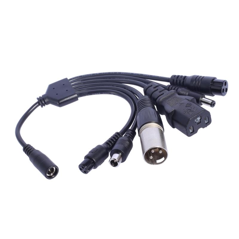 Thickened 5.5x2.1mm Female to 8016 Male and 5.5x2.5mm Adapter 1 to 6 Adapters for Electric Scooter Charging Stability