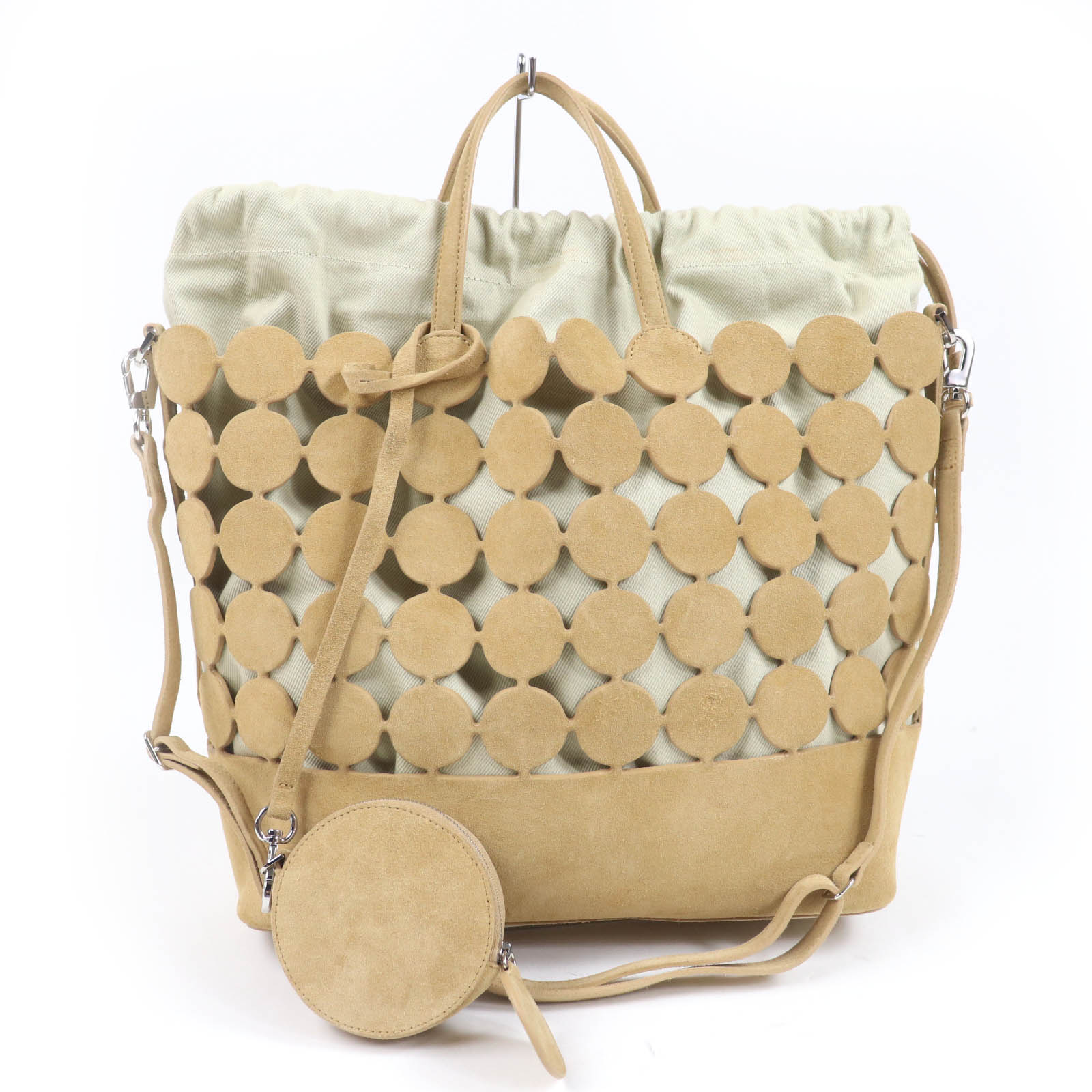 

Great PIERRE HARDY Tote Bag Bulle Tote Bag Suede leather 2-way shoulder bag with pouch Used