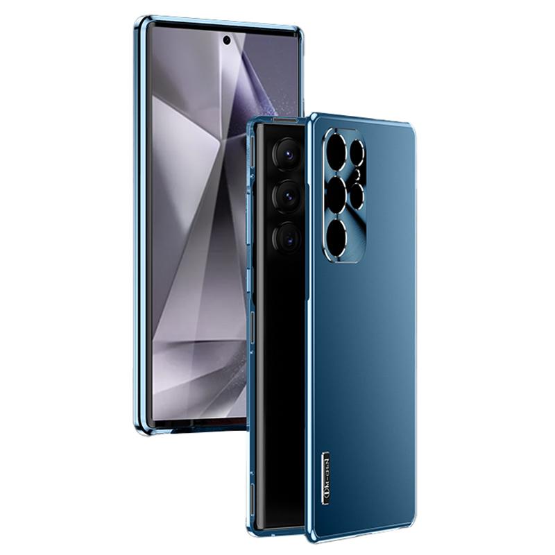 IM-CHEN Para Capa Samsung Galaxy S24 Ultra Design de Fecho de Fivela Capa de Telefone com Estrutura de Metal de PC Rígido