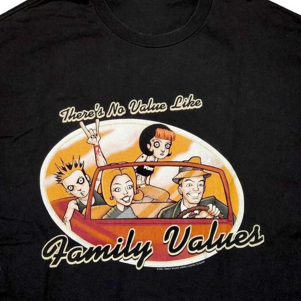 SALE Vtg Family Values Tour 2001 Heavy Cotton Black Full Size Unisex Shirt