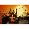 Halloween Party Decoration Hanging Cloth Pumpkin Witch Bat Castle Full Moon Night Photography Background Not Room Decoration