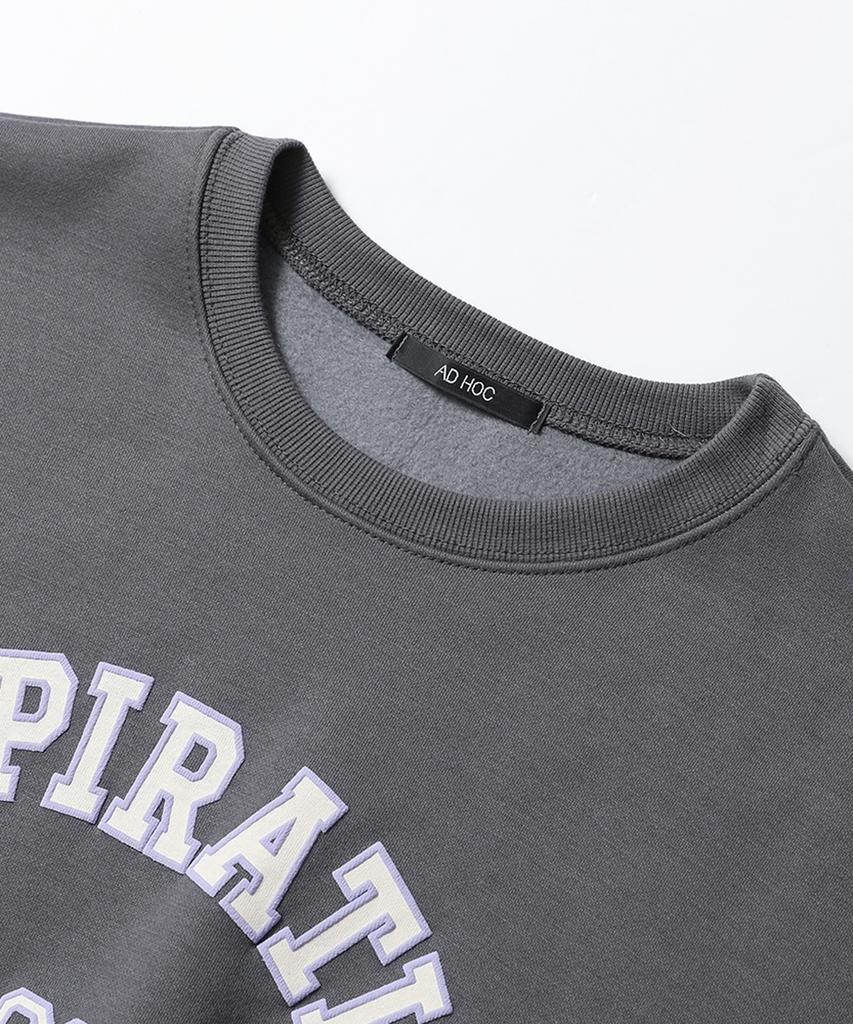 ADHOC Women'S Lettering Brushed Sweatshirt (Dk-Grey) (Hbblta3)