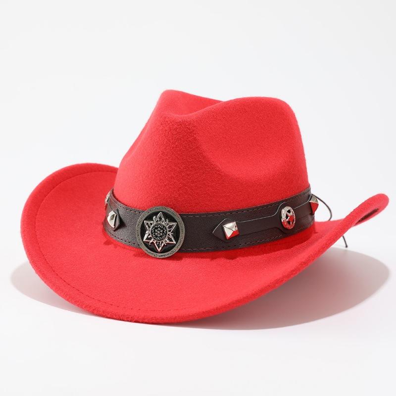 New Men's and Women's Ethnic Woolen Hair, Western Cowboy Hat, Jazz Hat, Big Edge Sunshade Top Hat